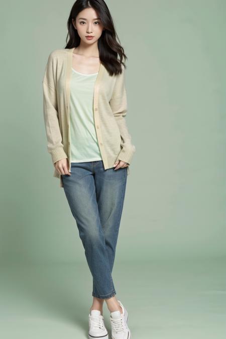 11158-2198637068-Asian female relax,Thin cardigan sweater,Capris,sports shoes,OOTD,Outfit of the Day,full_body,solo,simple_background,light green.png